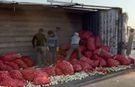Tonlarca soğan yola saçıldı: 2 kişi yaralandı