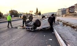 Kütahya'da otomobil takla attı: 1 yaralı!