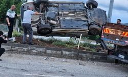 Yağmur nedeniyle kayganlaşan yolda kaza meydana geldi!