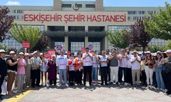 Eskişehir Şehir Hastanesi önünde eylem