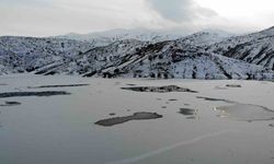 Erzincan’da  göller soğuktan buz tuttu