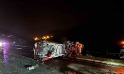 Mazot yüklü tanker devrildi