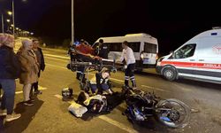 Motosiklet ticari araca çarptı: 1 yaralı