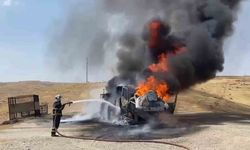 Batman’da petrol sahasında vinç alev alev yandı