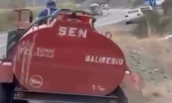 Dayanışmanın en güzel görüntüleri...Yangına jant üzerinde gitti