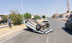 Takla atan araç sürücüsü ölümden döndü
