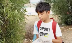 Çevreci çocuk sosyal medyada çöp toplama hareketiyle dikkat çekti