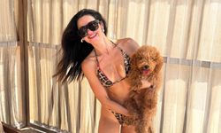 Nesrin Cavadzade ve Sevimli köpeğiyle poz verdi