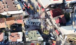 Gebze’de çöken bina havadan görüntülendi