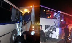Servis otobüsü yolcu otobüsüyle çarpıştı: 13 yaralı
