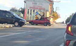 Eskişehir trafiğinde akılalmaz görüntü!