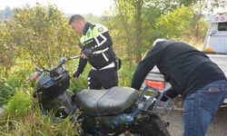 Dere yatağında terk edilmiş motosiklet bulundu