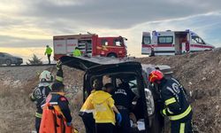 Yoldan çıkan otomobil tarlaya uçtu; 2 yaralı!