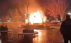 Şehir Hastanesi’nde alevler geceyi aydınlattı