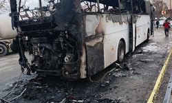 İşçi servisi alevlere teslim oldu