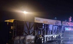 Kontrolden çıkan otobüs yan yattı