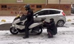 Dondurucu soğukta ilginç anlar!