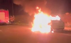 Otomobil alevlere teslim oldu