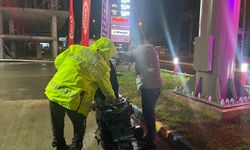 Kazada motosiklet devrildi!