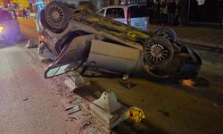 Otomobil takla attı!