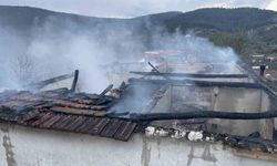 Çıkan yangında bir ev küle döndü