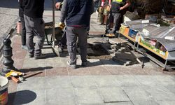 Taşbaşı'nda parke taşları yenileniyor