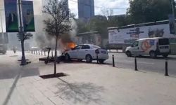 Tabelaya çarptı alev alev yandı...