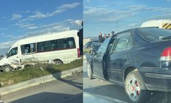 Otomobil ile işçi servisi çarpıştı!