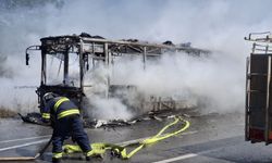 Eskişehir'de belediye otobüsünde yangın...