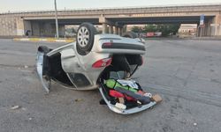 Eskişehir'de kontrolden çıkan otomobil takla attı!