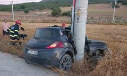 Otomobil elektrik direğine çarptı: 1 yaralı