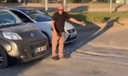 Trafik yoğunluğu oluştu, vatandaş araçların geçişini yönlendirmeye çalıştı