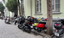 Çarşı Camii yanında motosiklet yoğunluğu