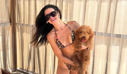Nesrin Cavadzade ve Sevimli köpeğiyle poz verdi