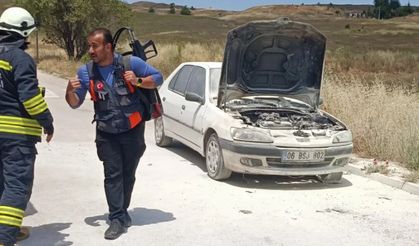 Alev alan araca hızlı müdahale