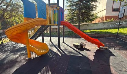 Eskişehir’de çocuk parkına yanık yağ döktüler