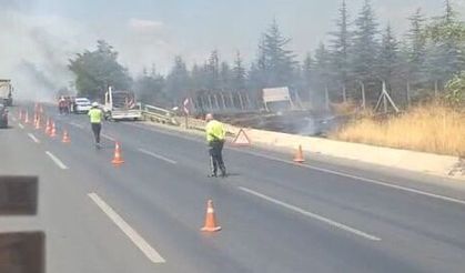 Alevler ormana sıçramadan söndürüldü