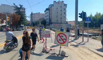 Halkevi inşaatında yaya kargaşası