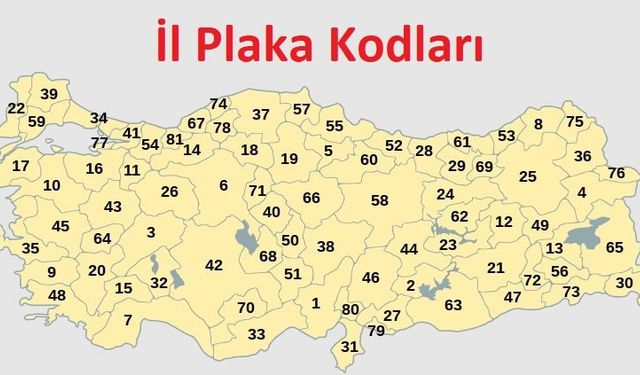 Şehirlerin plaka kodları 81 il tam liste!