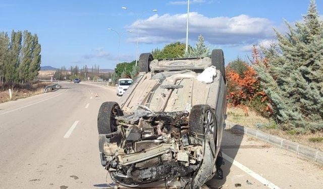 Afyonkarahisar'da otomobil takla attı: 1 yaralı