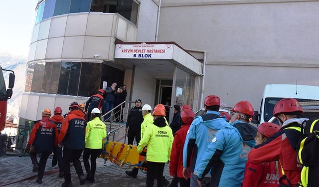 Artvin'de gerçeğini aratmayan tatbikat!