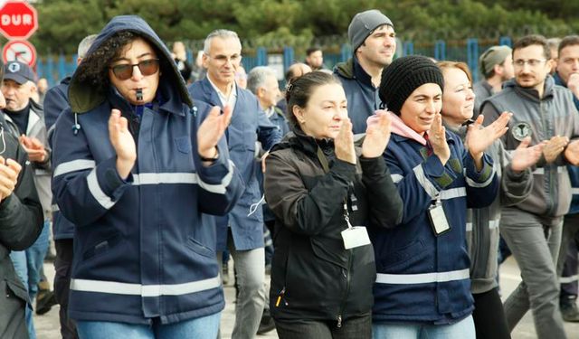 Eskişehir'de işçilerden protesto