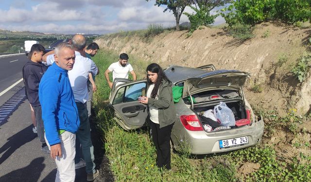 Sınava giderken kaza geçirdi