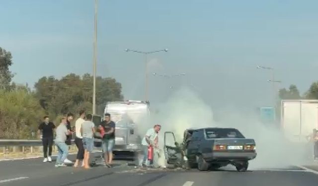 Otoyolda trafik kazası: 1 ölü, 2 yaralı