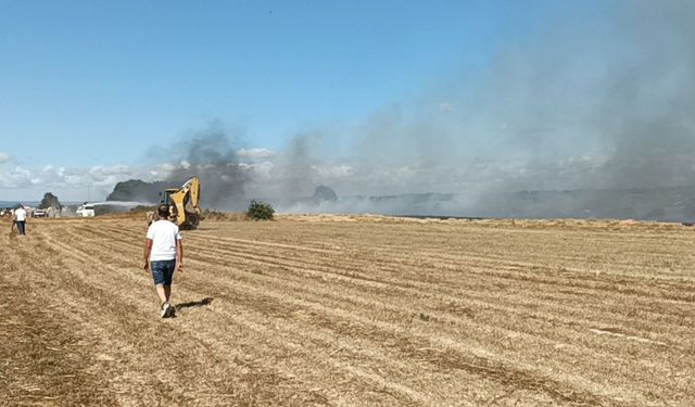 Tekirdağ'da anız yangını!