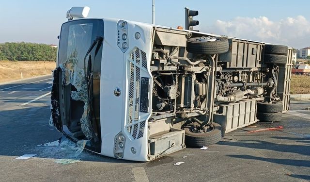 Tekirdağ’da işçi servisi kazası: 11 yaralı