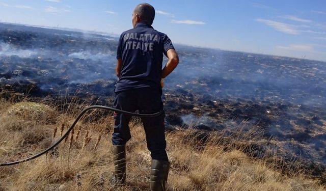 Malatya’da iki ayrı noktada anız yangını