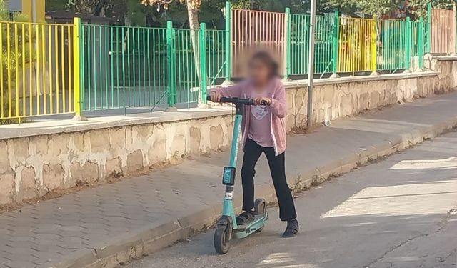 Eskişehir'de  scooter ile  tehlikeli oyun!