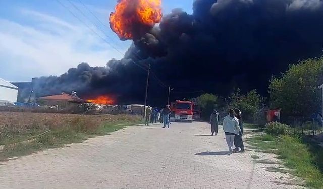 Boya üretimi yapan fabrika yandı