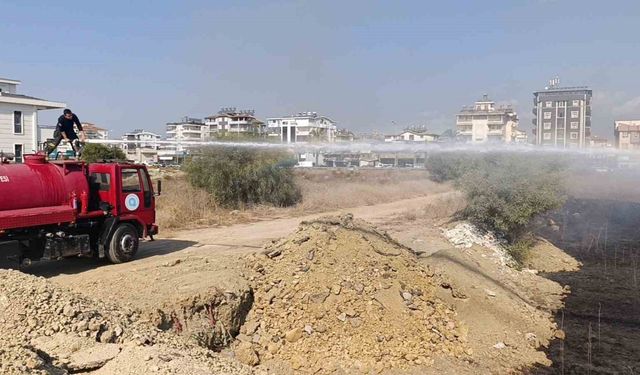 Çalılık yangını, evlere ulaşmadan söndürüldü